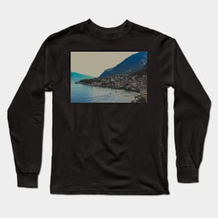 A view of Limone in Lake Garda Long Sleeve T-Shirt